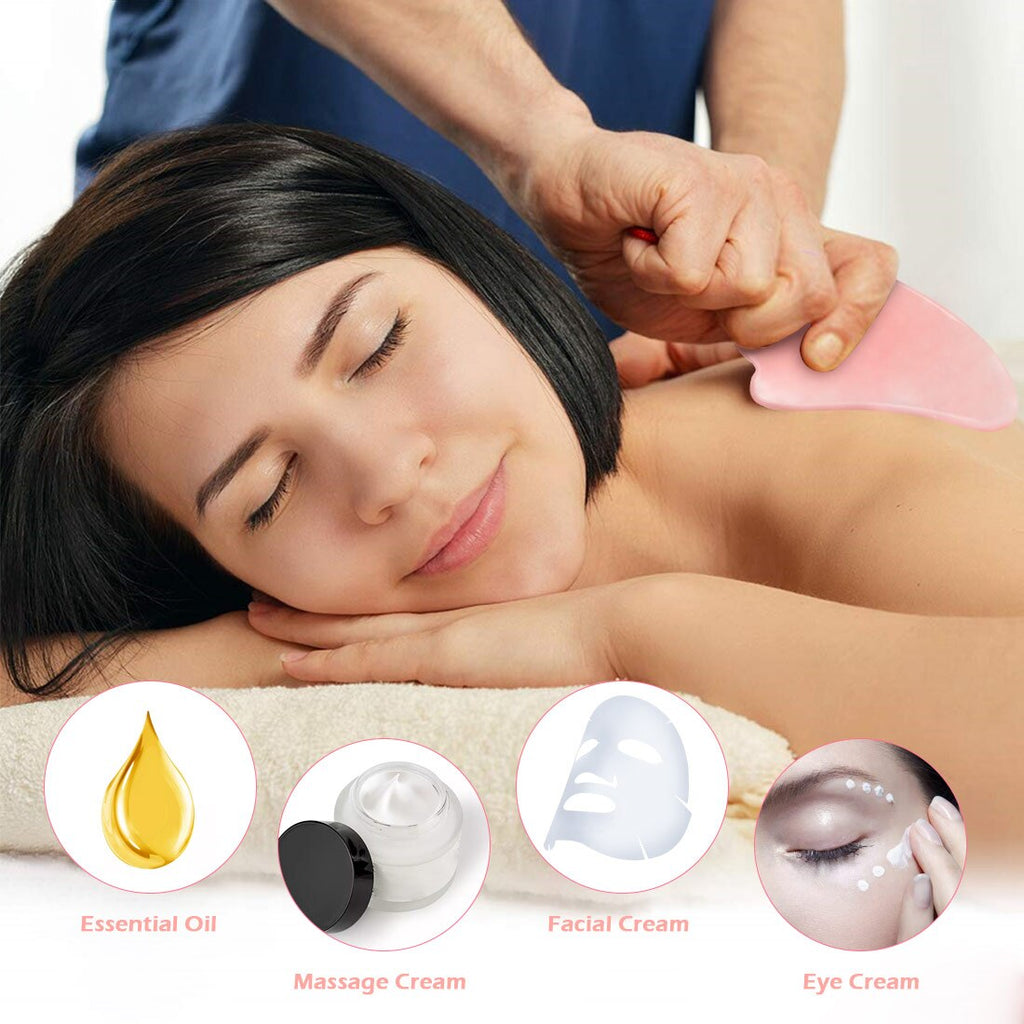 Massage Gua Sha Tools Natural Rose Quartz Stone