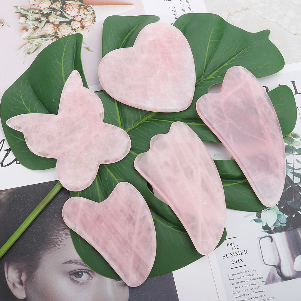 Massage Gua Sha Tools Natural Rose Quartz Stone
