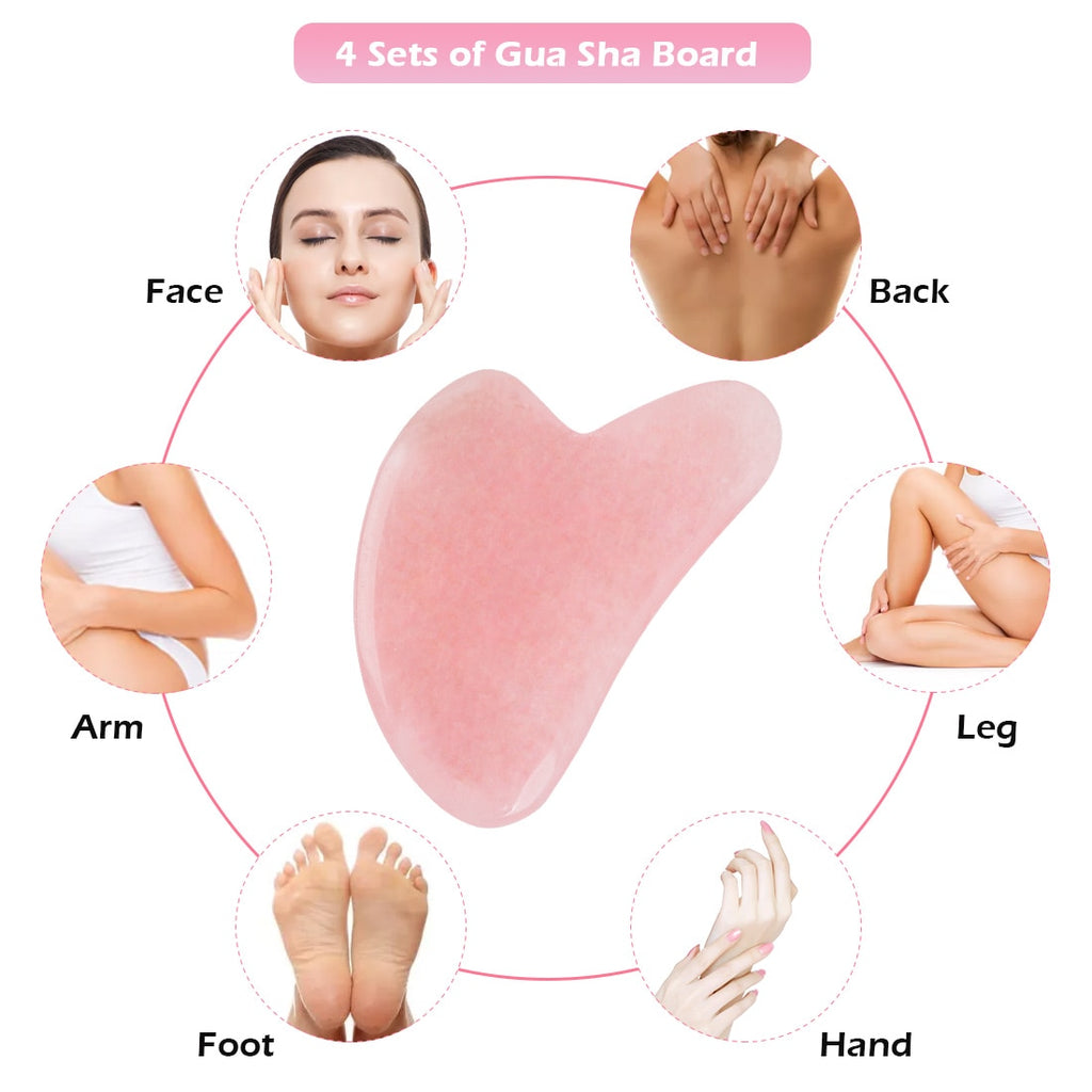 Massage Gua Sha Tools Natural Rose Quartz Stone